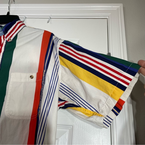 Vintage 90s Catalina Striped Button Up Shirt Medium - Picture 3 of 9